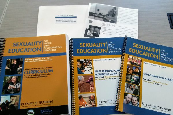 An image of the materials included with the 3-day workshop, "Becoming a Sexuality Educator and Trainer."