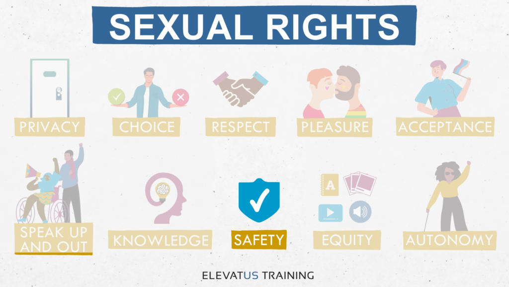 Graphic image showing all Sexual Rights, with Safety highlighted.