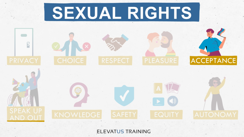 Graphic image showing all Sexual Rights, with Acceptance highlighted.