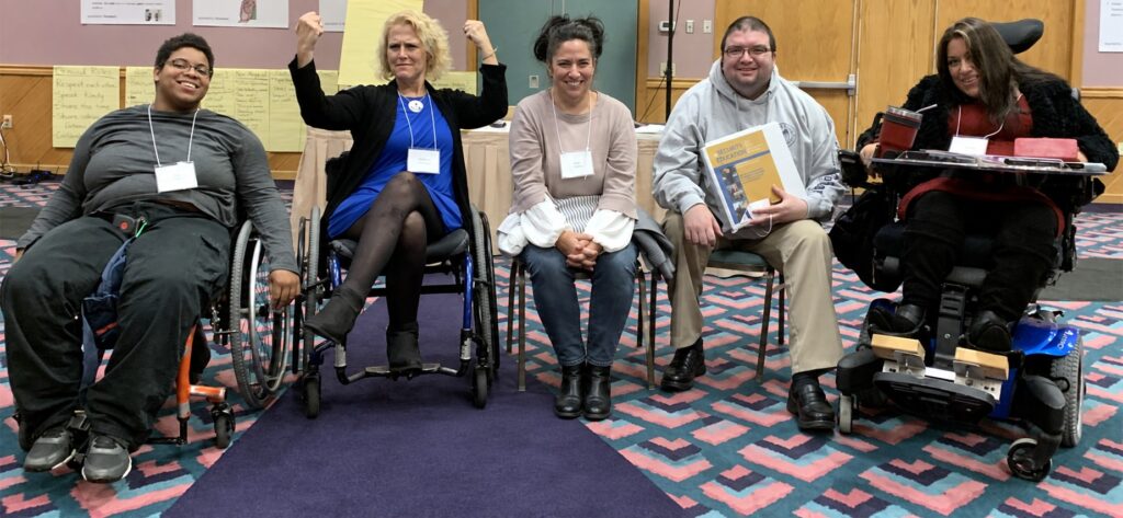 Katherine McLaughlin with Michigan self-advocates and professionals at a team training. Katherine McLaughlin with Michigan self-advocates and professionals at a team training.
